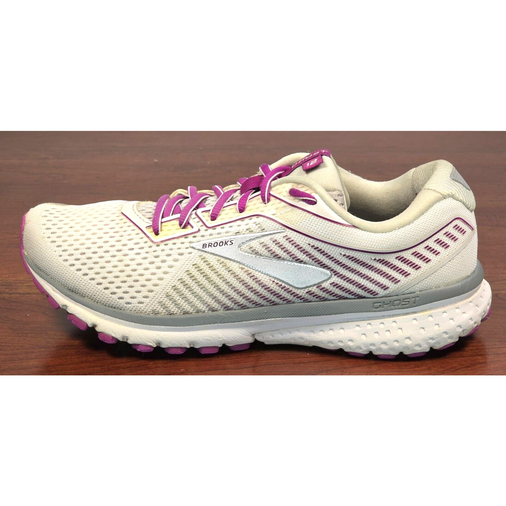 Brooks Ghost 12 Running Shoes Women's Size 9.5 B Gray White Purple 1203051B186